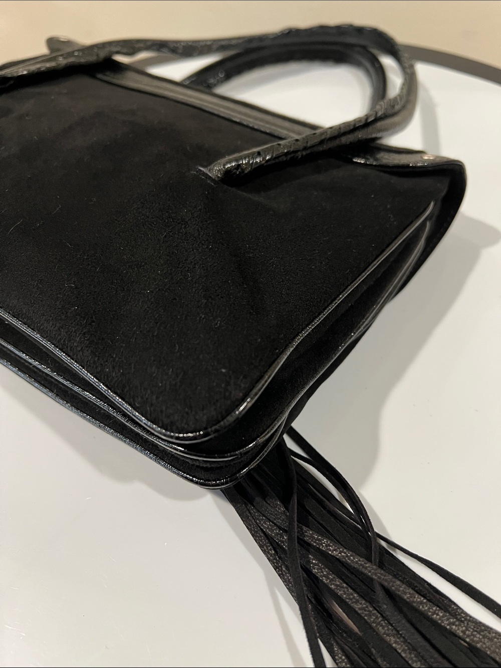 Dolce & Gabbana Black Suede Fringe Shoulder Bag - Picture 15 of 17